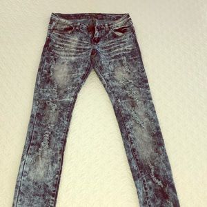 Ripped stone wash skinny jeans - great condition